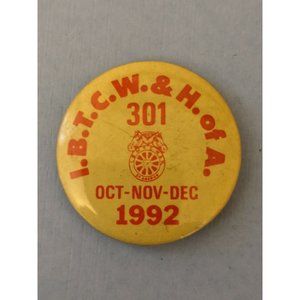 1992 IBTCW & H of A UNION Trade Union Pin Pinback Warehousemen OREGON #301